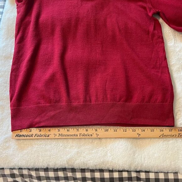 New! Banana Republic Factory 100% Merino Wool Quarter-Zip Sweater in Cognac Red - Picture 11 of 16